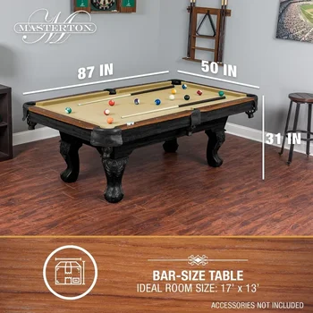 EastPoint Sports Masterton Billiard Bar-Size Pool Table 87 Inch or Cover – Perfect for Family Game Room 6