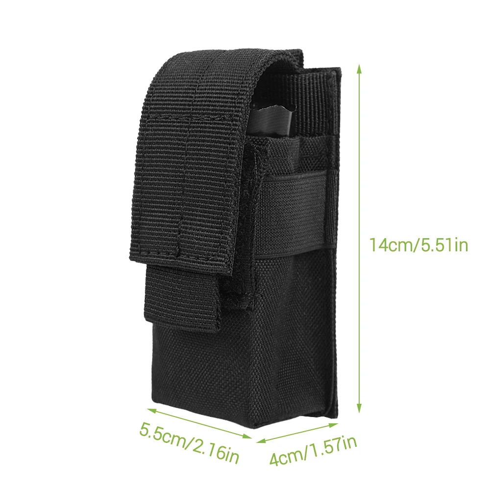 Étui Nylon Tactique Pour Lampe Torche – Pochette Molle LED Avec Boucle EDC – Chasse, Rando, Airsoft