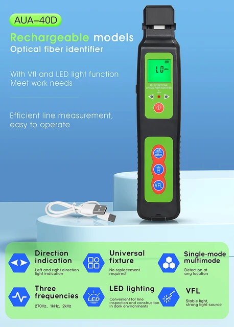 光ファイバ検出器ファイバLive Identifier KomShine KFI-0.25/0.9/2.0/3.0 mmケーブルに適している 光ファイバーテスター、 ライブファイバー識別子 OFI 内蔵 10MW VFL 光