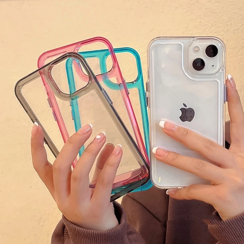 samsung cases cute Luxury Shockproof Clear Hard Case for Samsung Galaxy S22 S21 Ultra Plus A52 A72 A12 A32 A22 A53 A73 S21FE Transparent Soft Cover samsung silicone cover