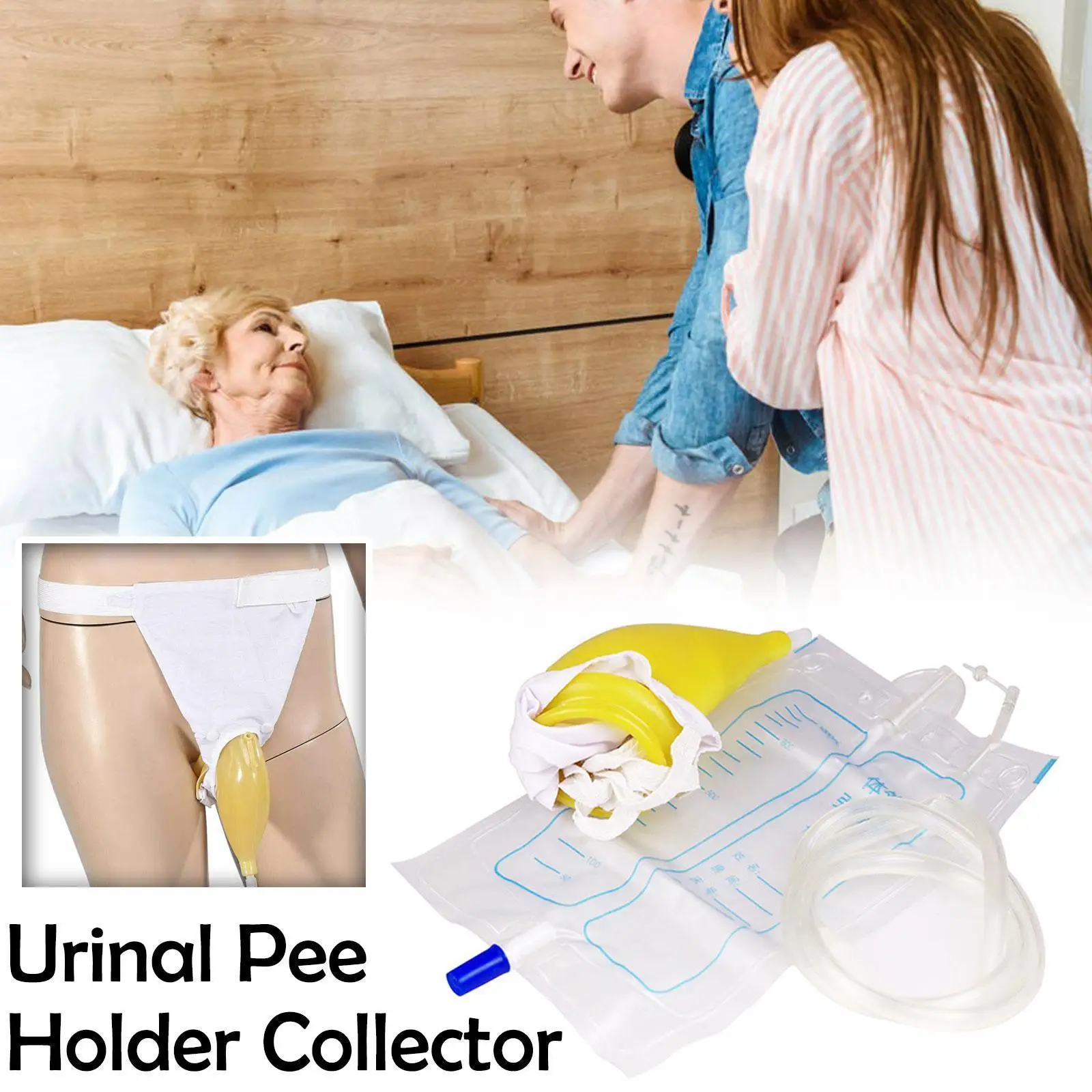 

1000ml Urinal Pee Holder Collector Reusable Male Female Urine Bag For Urinary Incontinence For Traveling Camping M2I3