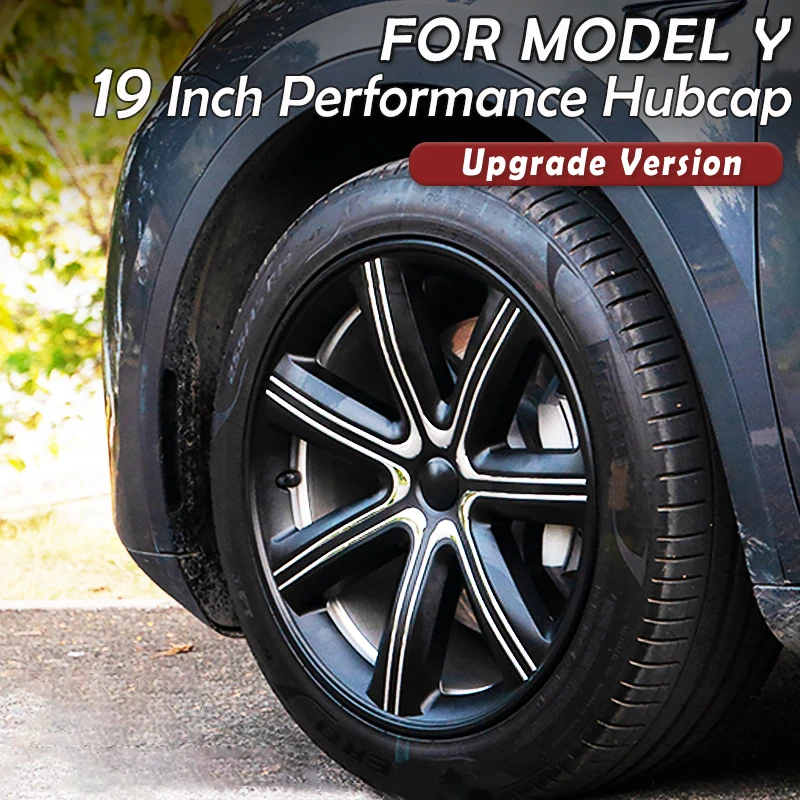 

4PCS Hub Cap 19-Inch Performance Replacement Wheel Cap Automobile Hubcap Full Rim Cover Accessories for Tesla Model Y 2018-2023