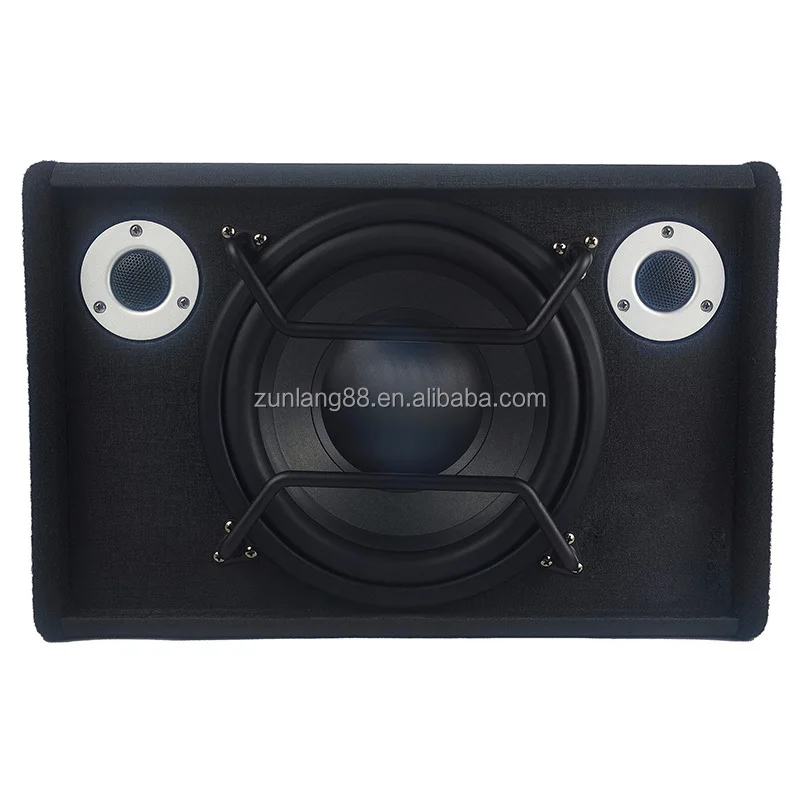 OEM 사운드 카 스피커 서브우퍼 박스 인클로저 강력한 베이스 10인치 서브우퍼 듀얼 트위터 스피커 RMS 200W 자동차 액티브 서브우퍼