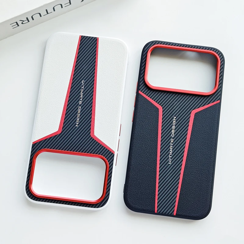 Ultra-Thin Non-Slip Color Block Leather Phone Case