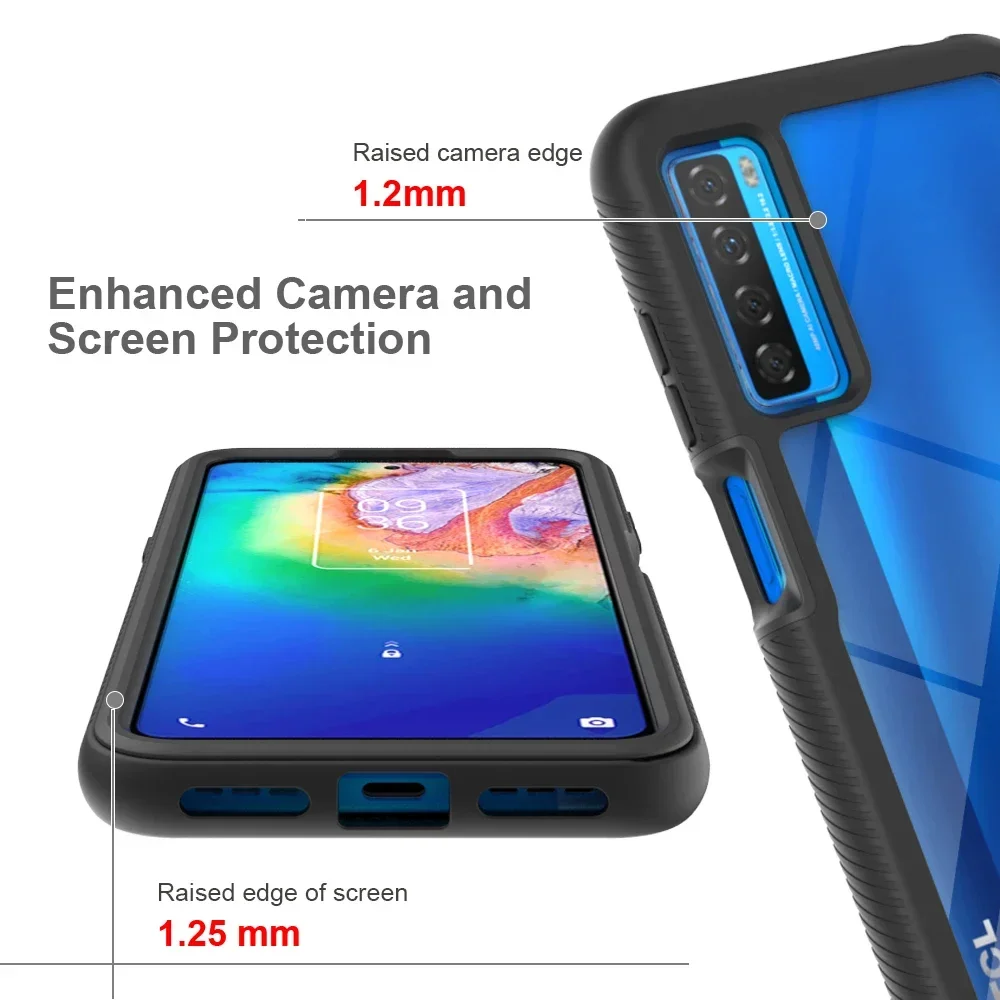 Premium Hybrid Armor Case - Transparent Shockproof Phone Cover with Front Frame and Clear Back Shell