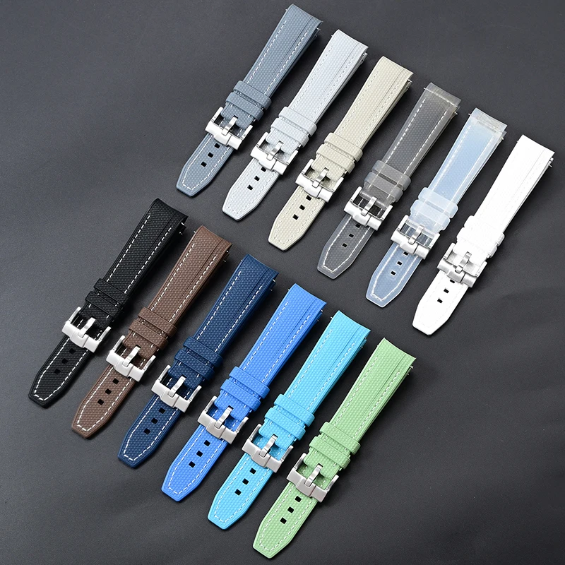 Sport Waterproof Liquid Silicone Watch Strap, Quick Release 20mm Band