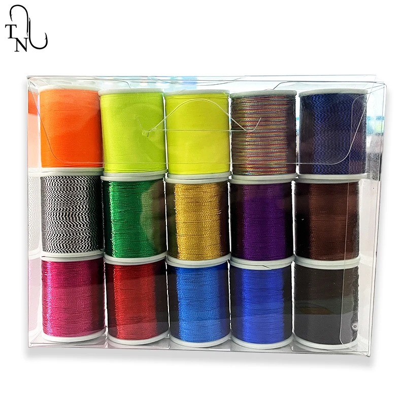 TN01 0.28mm 0.22mm100 Yards Fishing Rod Guide Wrapping Thread Repair Component  DIY  NCP metallic fluorecent Rod Building Thread 6