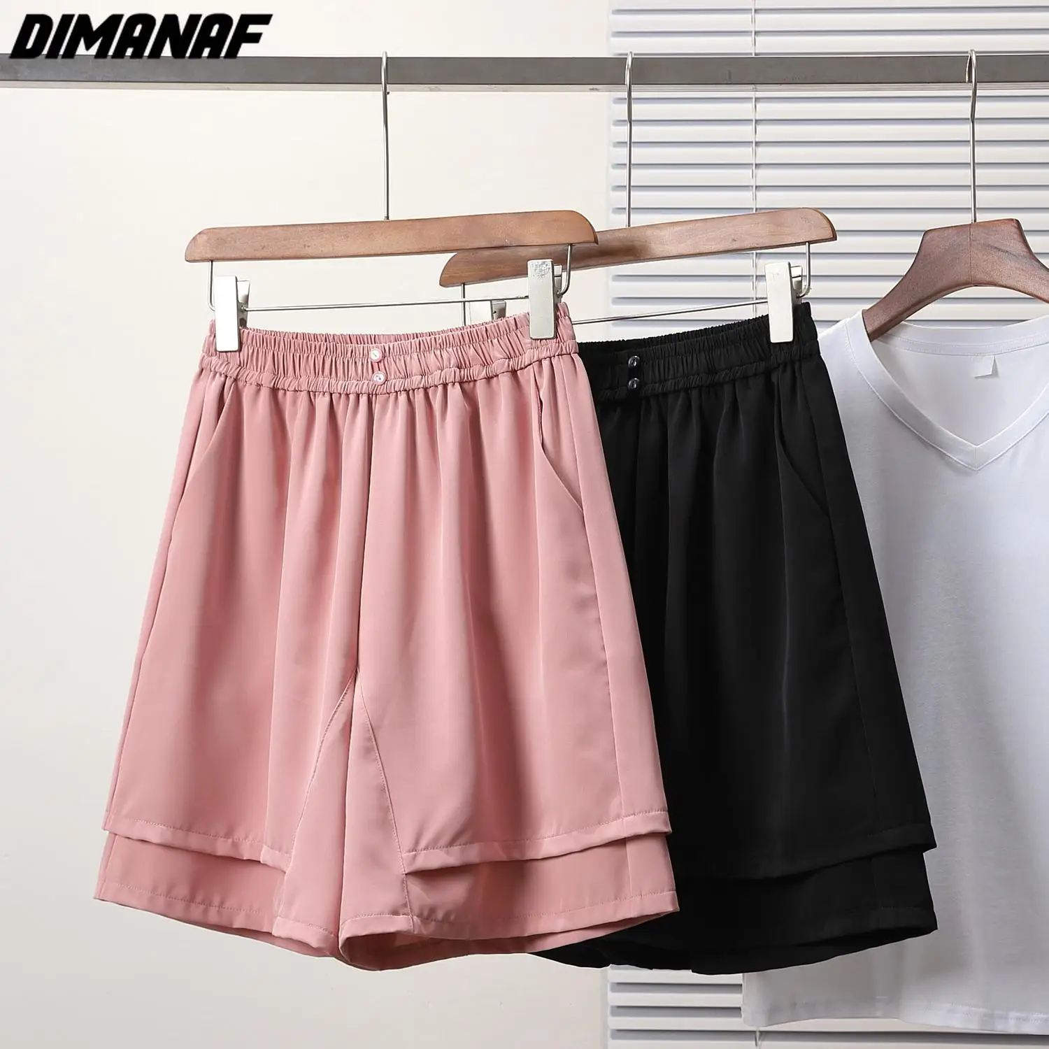 

Dimanaf 2024 Plus Size Women Summer Pants Wide Leg Pants Casual Shorts Basic Short Loose Pants Oversize Cotton