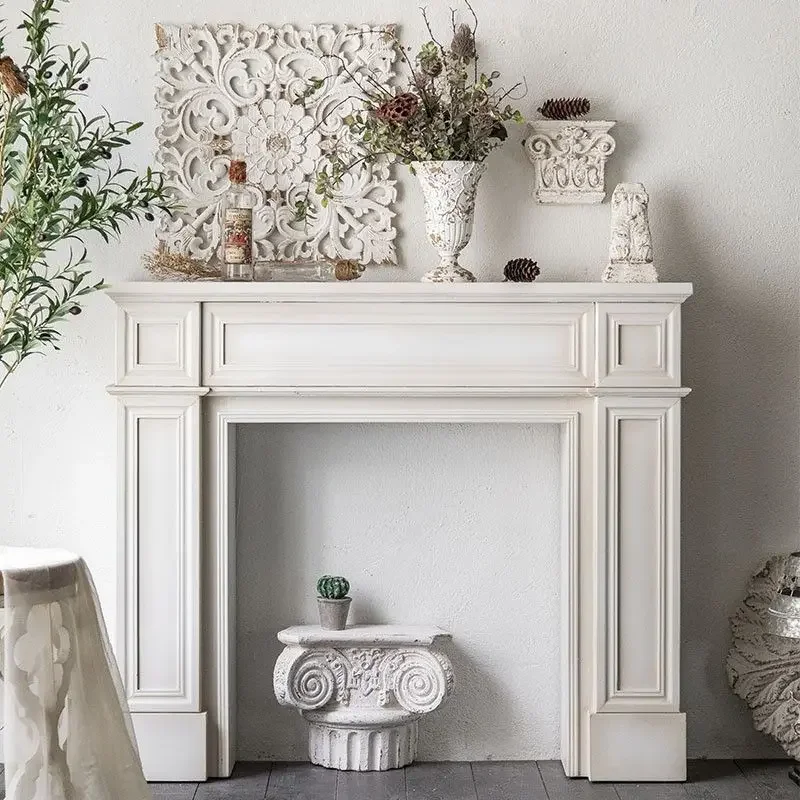 

French Internet celebrity fireplace decorative cabinet finished retro old American mantelpiece simulation villa style mantelpiec