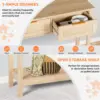 NEW Rattan Console Table Boho Entryway Table Narrow Long Sofa Hallway Foyer Table Behind Couch with 3 Drawers 4