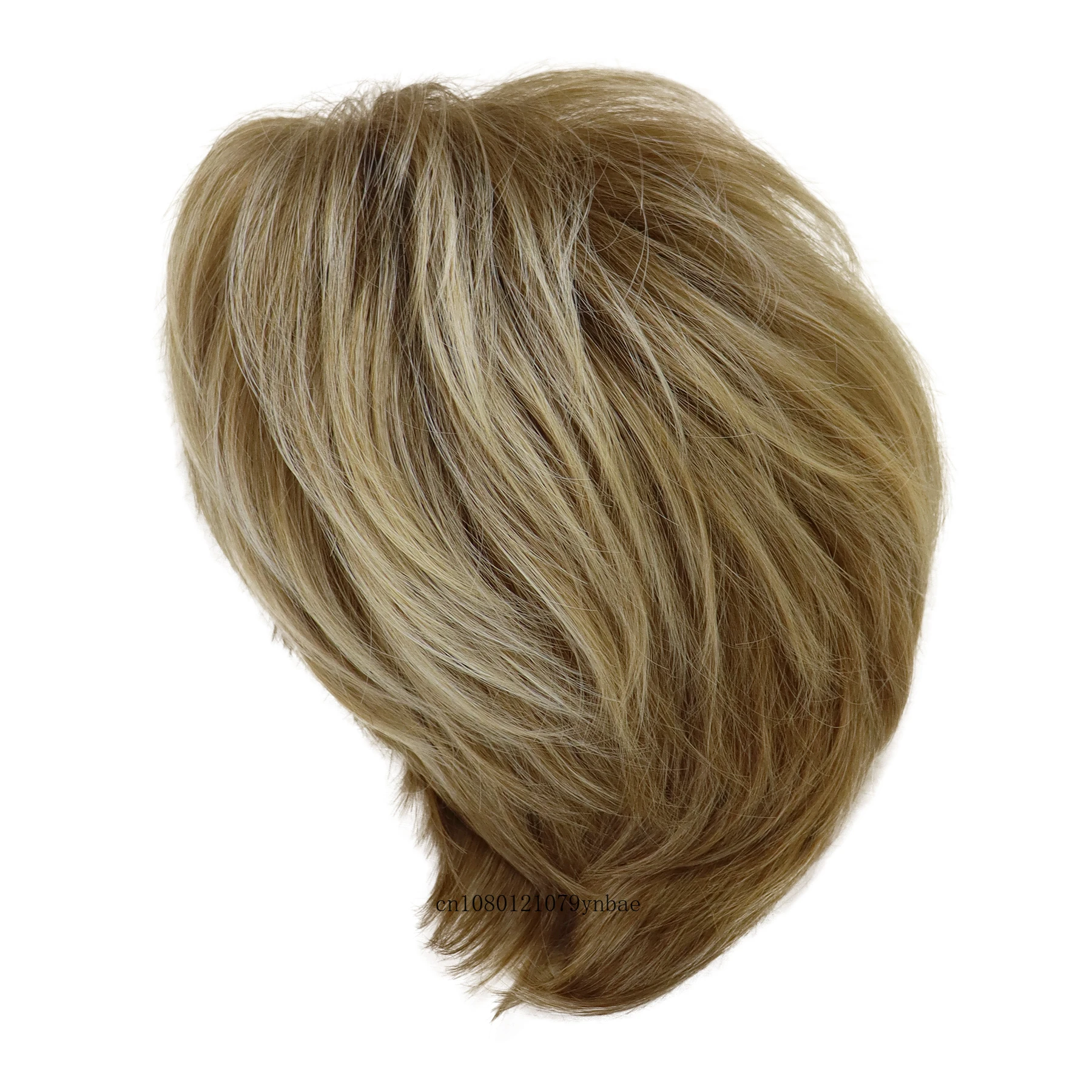 Short Haircuts Men Synthetic Hair Heat Resistant Fiber Costume Wigs Brown Mix Blonde Wigs for Man Natural Looking Cosplay Party