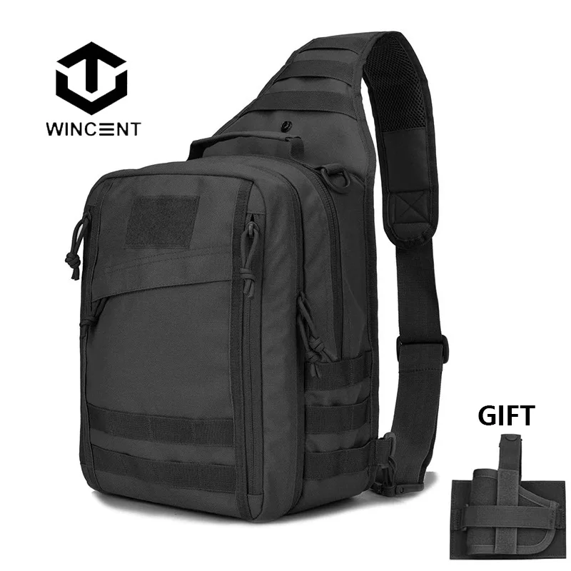 

WINCENT Sling single shoulder Bag Molle System Range Bags Military Gun Accessori Tactic Handbag Holster Inside EDC Pistol Case