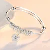 2024 Fashion Women Jewelry Gift Charm Artificial Stone Bangle Cuff Bracelet Ball Bell Pendants Sliver 925 Sterling Silver 1