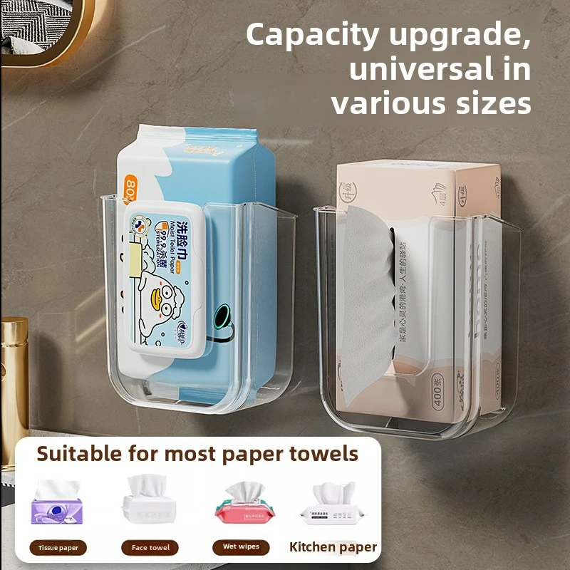 Wall Mounted Toilet Paper Box Suction Cup Wet Paper Towel Storage Boxs No Punching Bathroom Wet Towels Holder paper dispenser toilet paper holder paper towel rack wet tissue storage box