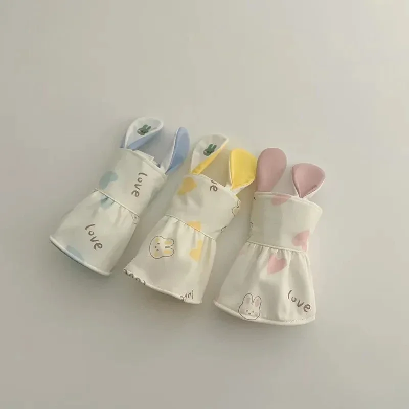 Summer Kids Sun Hat Baby Empty Top Hats Cartoon Rabbit Ears Toddler Sunshade Cap Children Outdoor Sunscreen Visors 6-36Months