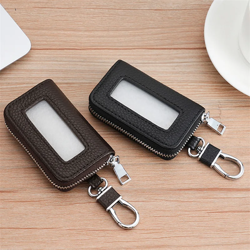 Key Case Key Holder Key Organizer Key Purse Key Protector Car Key Bag Lychee Pattern Cowhide Key Bag