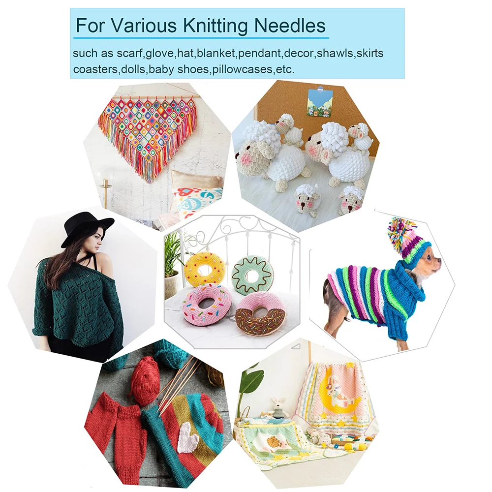 9pcs/set Crochet Hooks Set Aluminum Crochet Needle with Soft Silicone Grip Crochet Handles for Crocheting Yarn Craft Projects