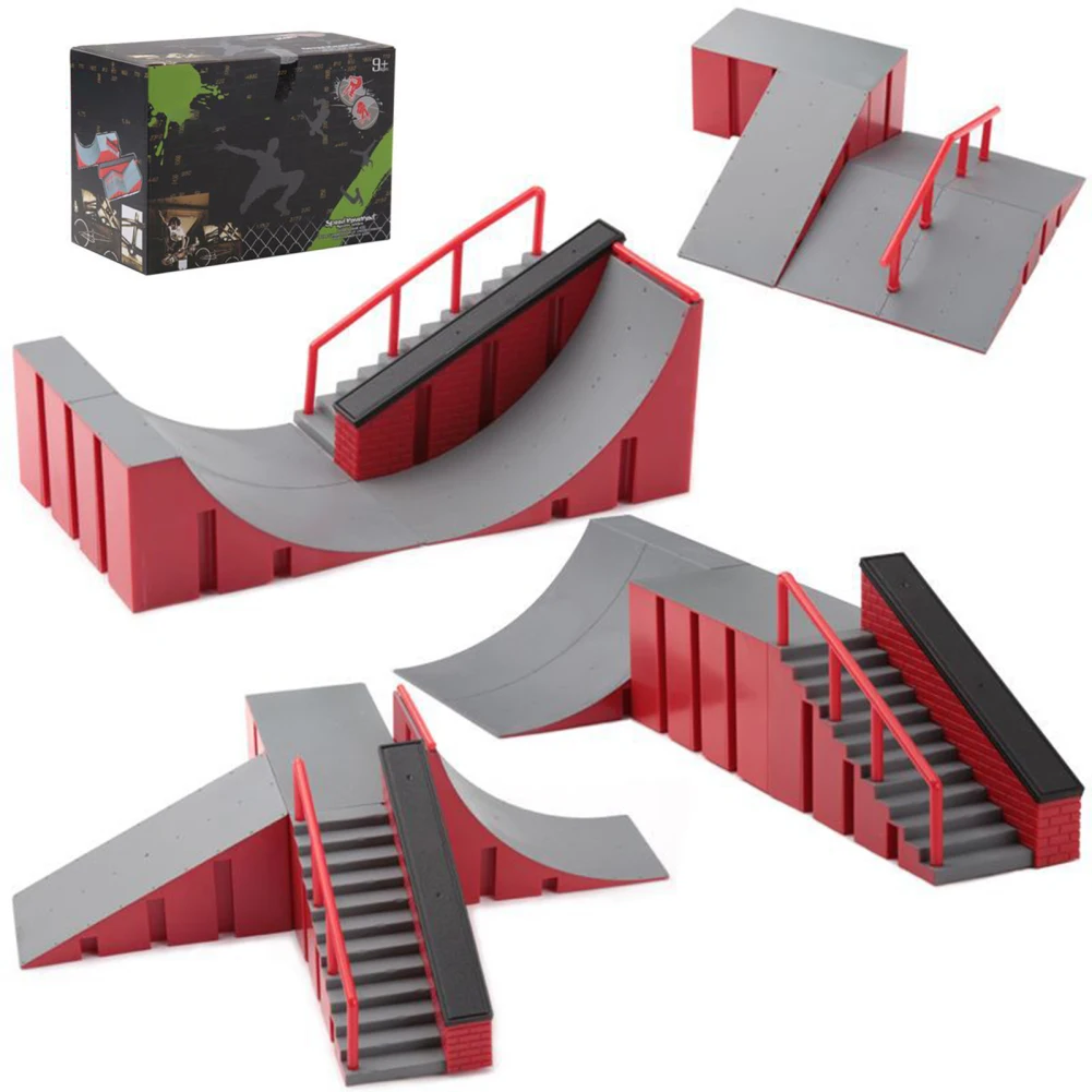 

4-in-1 Finger Skateboard Ramp Fingertip Toys DIY Mini Park Figure Scene Props Indoor Home Toys Gifts For Boys