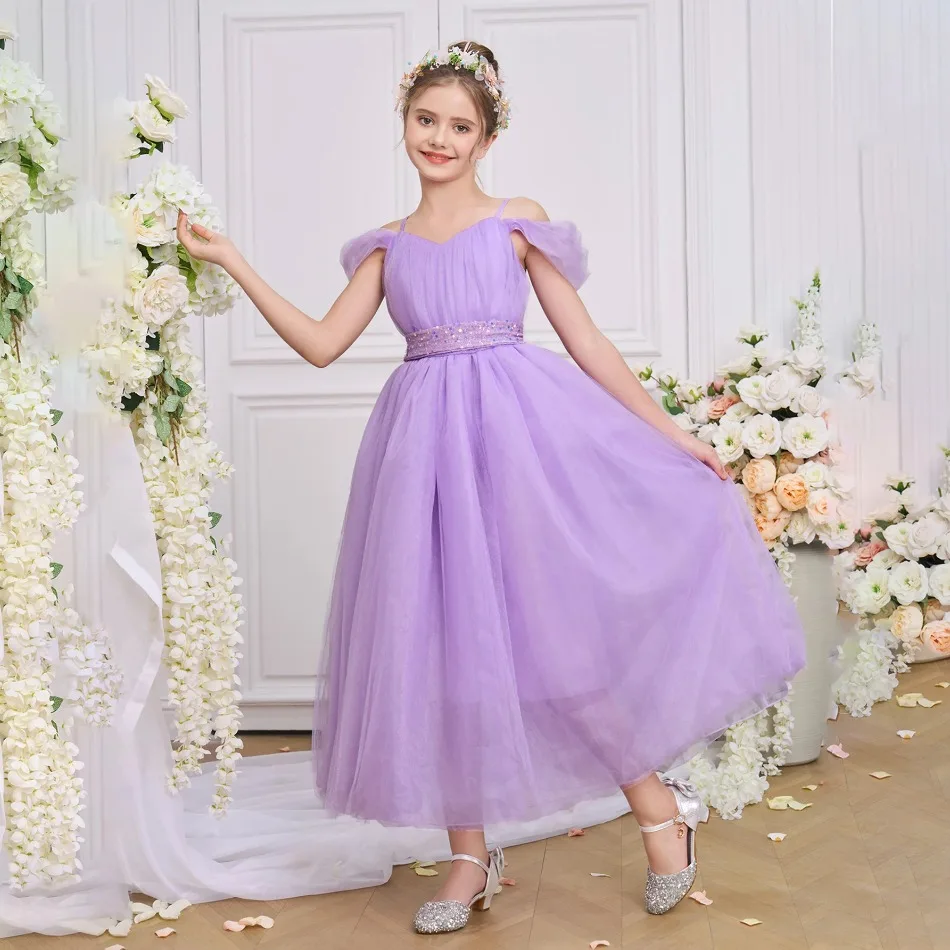 Girls Birthday Elegant Dress Girls Prom Princess Dress