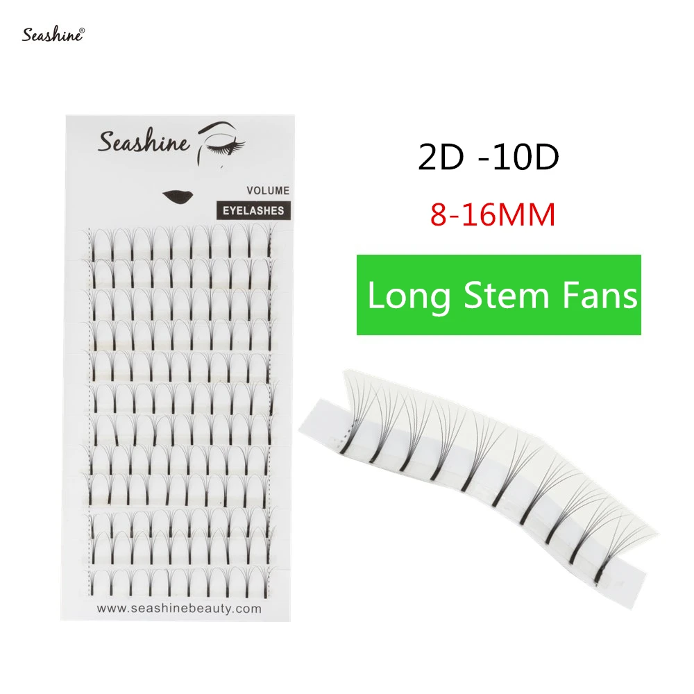 Seashine Wholesale Premade Russian Volume Fans 2d/3d/4d/5d/6d Eyelashes Long Stem Lash Pre made Eyelash Extensions Supplies candy magic lashes 16 lines premade volume fans 3d 4d 5d 6d eyelash extensions pre made russian volume lash extensions