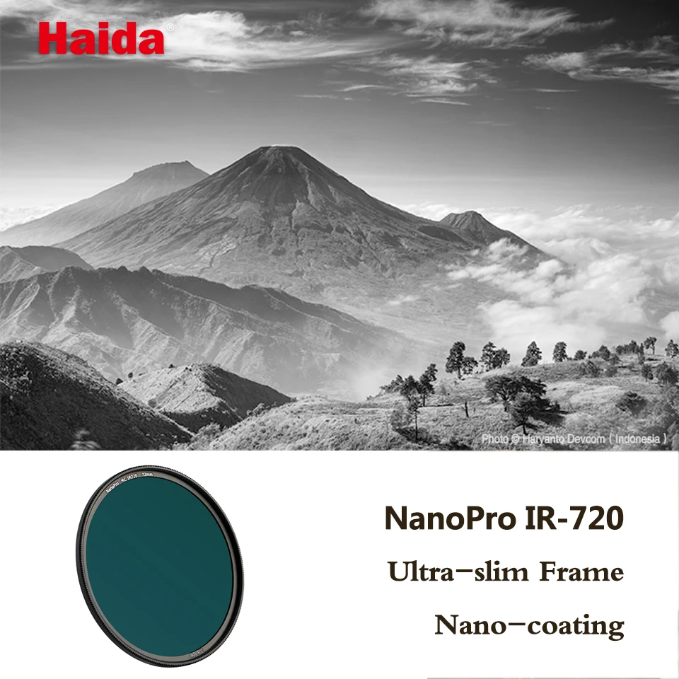Haida NanoPro 적외선 사진 블록용 IR720 필터, 가시 광선, 최대 720nm, 58mm, 62mm, 67mm, 72mm, 77mm, 82mm, 95mm, 105mm