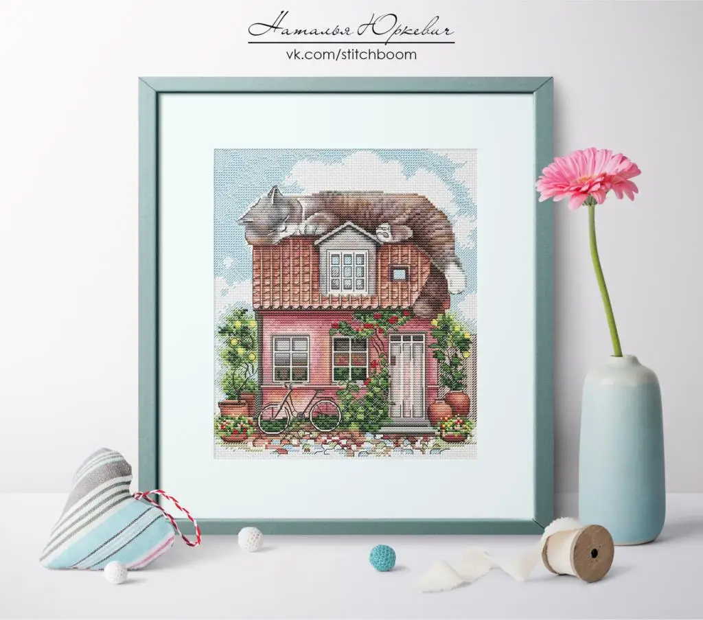 

Наборы для вышивки с изображением кошек на крыше 29-33, наборы для вышивки крестиком, хлопковая одежда для рукоделия homefun Shop14