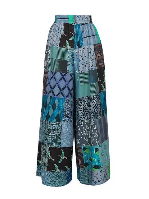 Pantalon Boho en coton et lin pour femmes, grande taille, Vintage, ample, jambes larges, Streetwear décontracté, taille élastique, mode féminine, été 4