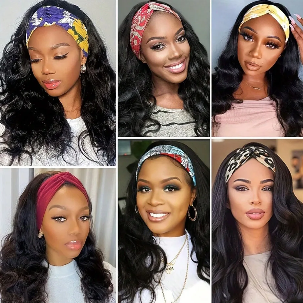 200% Destity 24 Inch Headband Wig Human Hair Body Wave Headband Wigs for Black Women Human Hair 100% Brazilian Virgin Human Hair