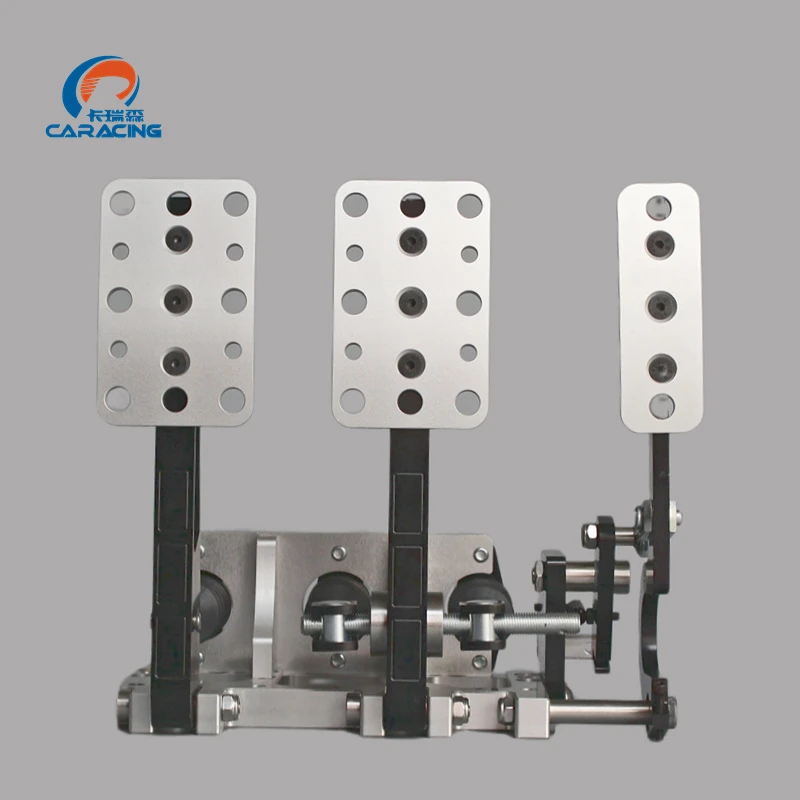 CRS Racing 3-pedal Floor Mounted CNC Clutch Brake Pedal Box Kit with Adjuster Cable and Electric Sensors