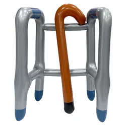 Inflatable Walking Aid Costume Accessory for Retirement and Over The Hill Party Décor (Silver)