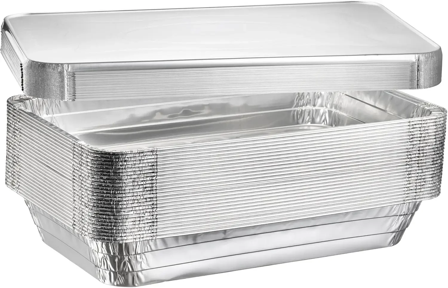 Full Size Deep Steam Aluminum Table Pans-Disposable to go Foil Pans for Chafing, Baking, Storing and Catering Containers