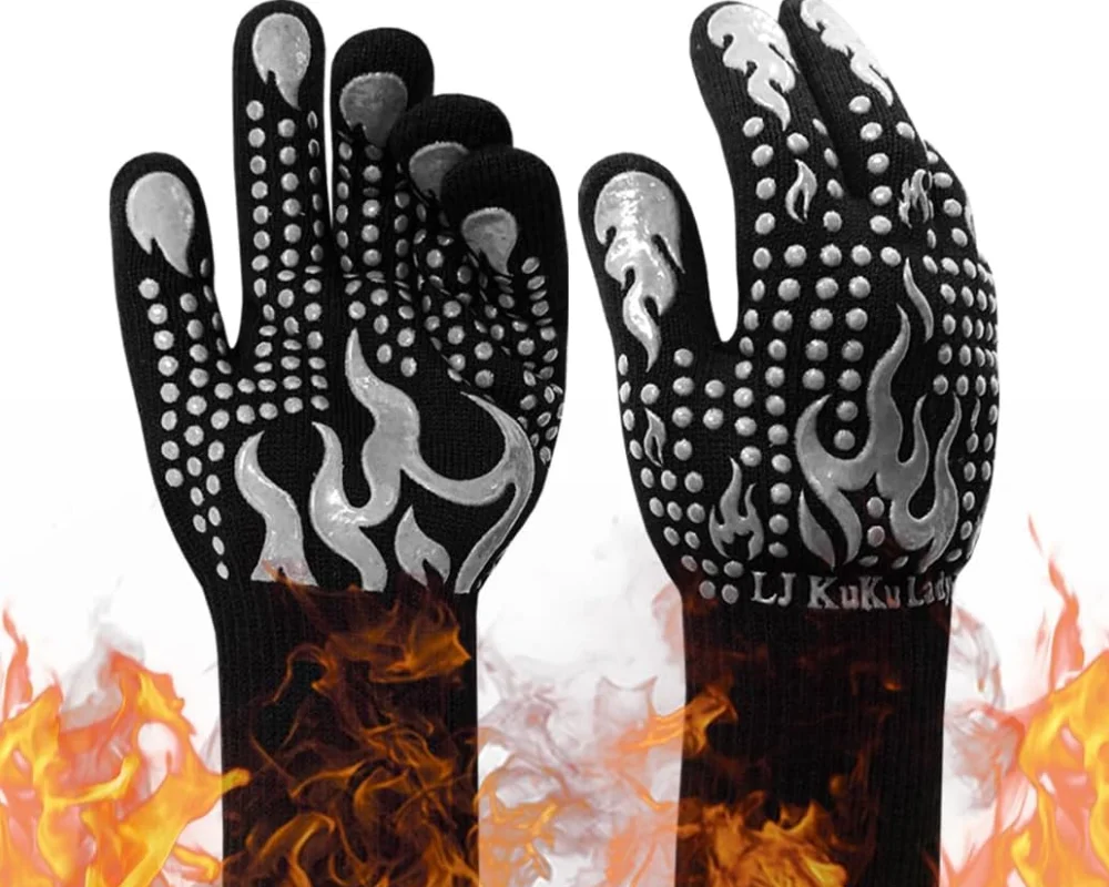 

Degree F Cut-Resistant Grill Gloves for Heat Resistant Cooking, Outdoor Grill, Barbecue, Oven,