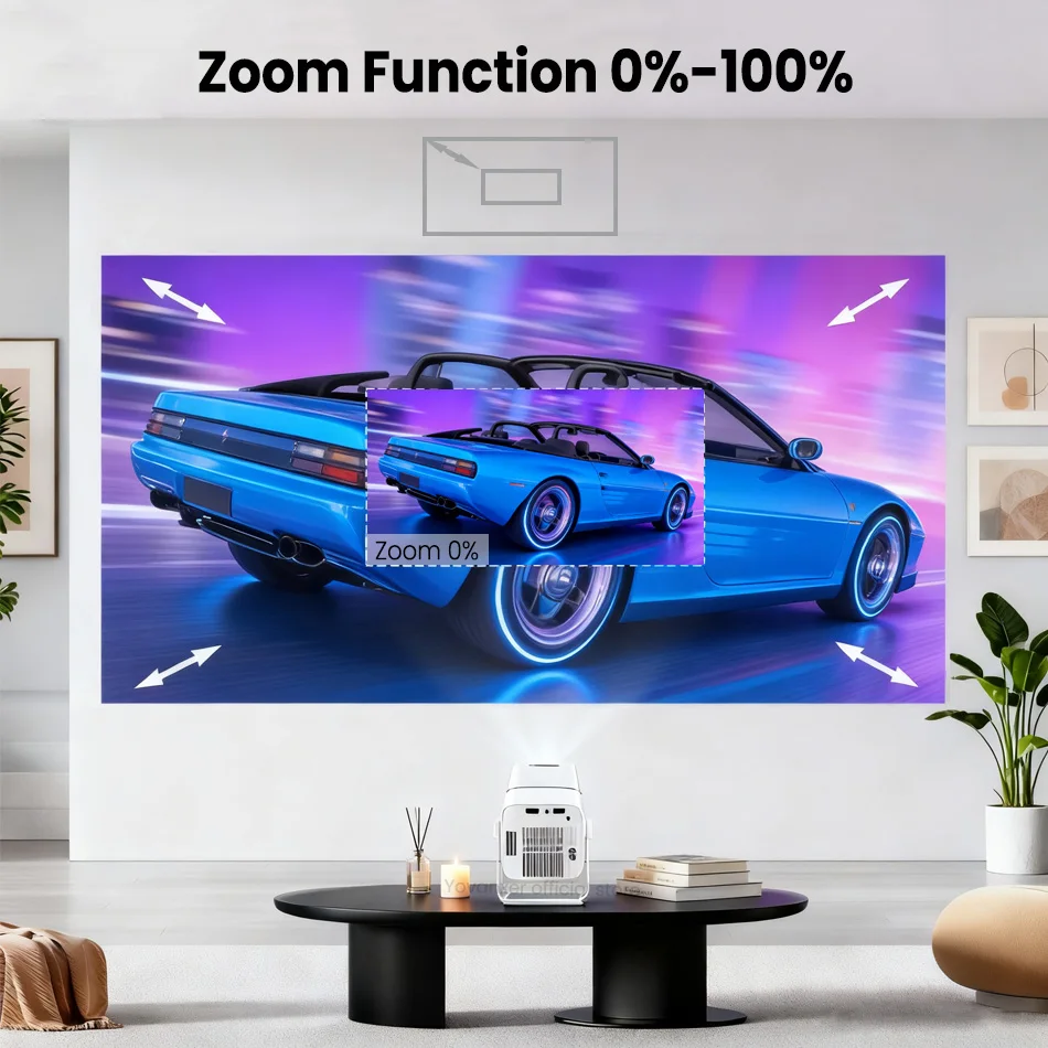스마트 안드로이드 와이파이 3D 프로젝터, 1080P 4K 지원 휴대용 LED 미니 자동 키스톤 보정 BT 프로젝터, 홈시어터 야외 영화, A86W