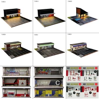 G FANS 1:64 Car Garage Diorama Model With LED Lights 1/64 Car Garage scene model with lights 2