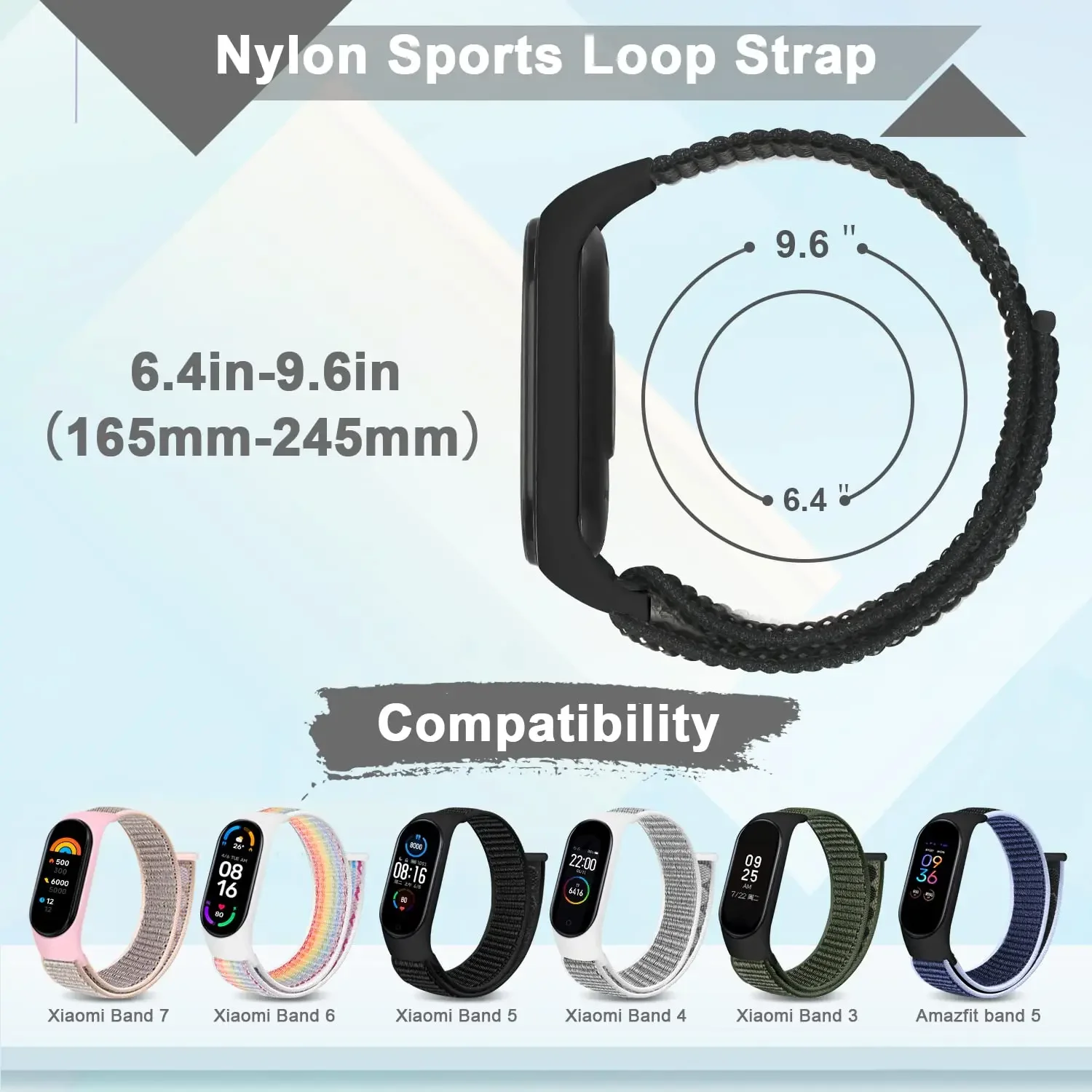 Nylon Sport Bracelet Set - Adjustable Wristband Replacement Straps in Assorted Colors