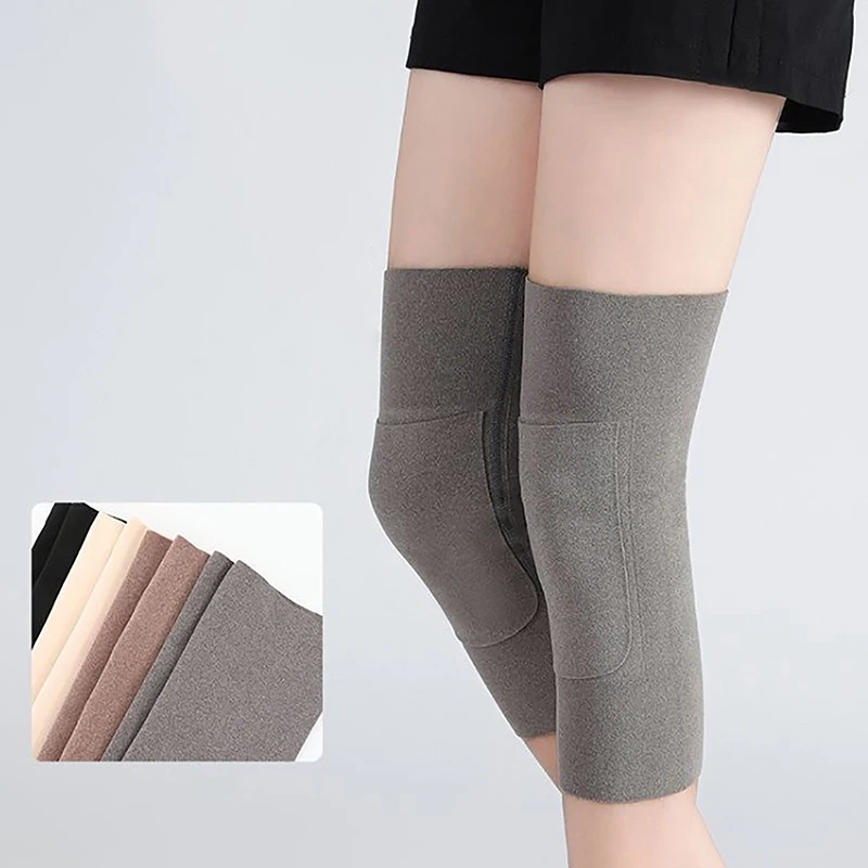 

1 пара теплых наколенников для женщин и мужчин, высокоэластичные Нескользящие ветрозащитные наколенники