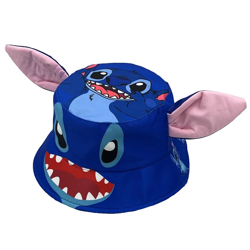 Hot Sale Unisex Children's Stitch Angel Cartoon Bucket Hat Cute Outdoor Sun Protection Fisherman Cap For Kids