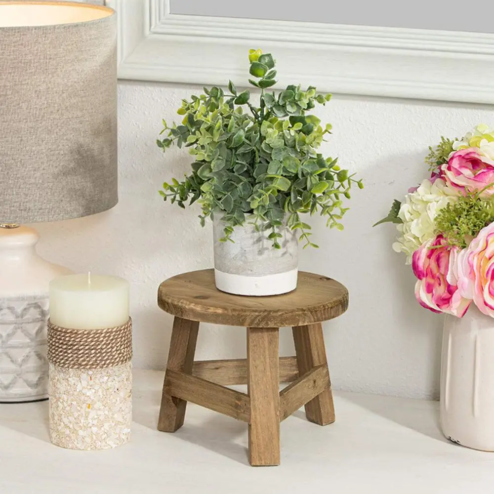 Description Picture 2 of itemWooden Plant Stand Plant Holder Stool Multifunctional Display Home Decor For Flower Pot Round 17.8*17.8*15cm