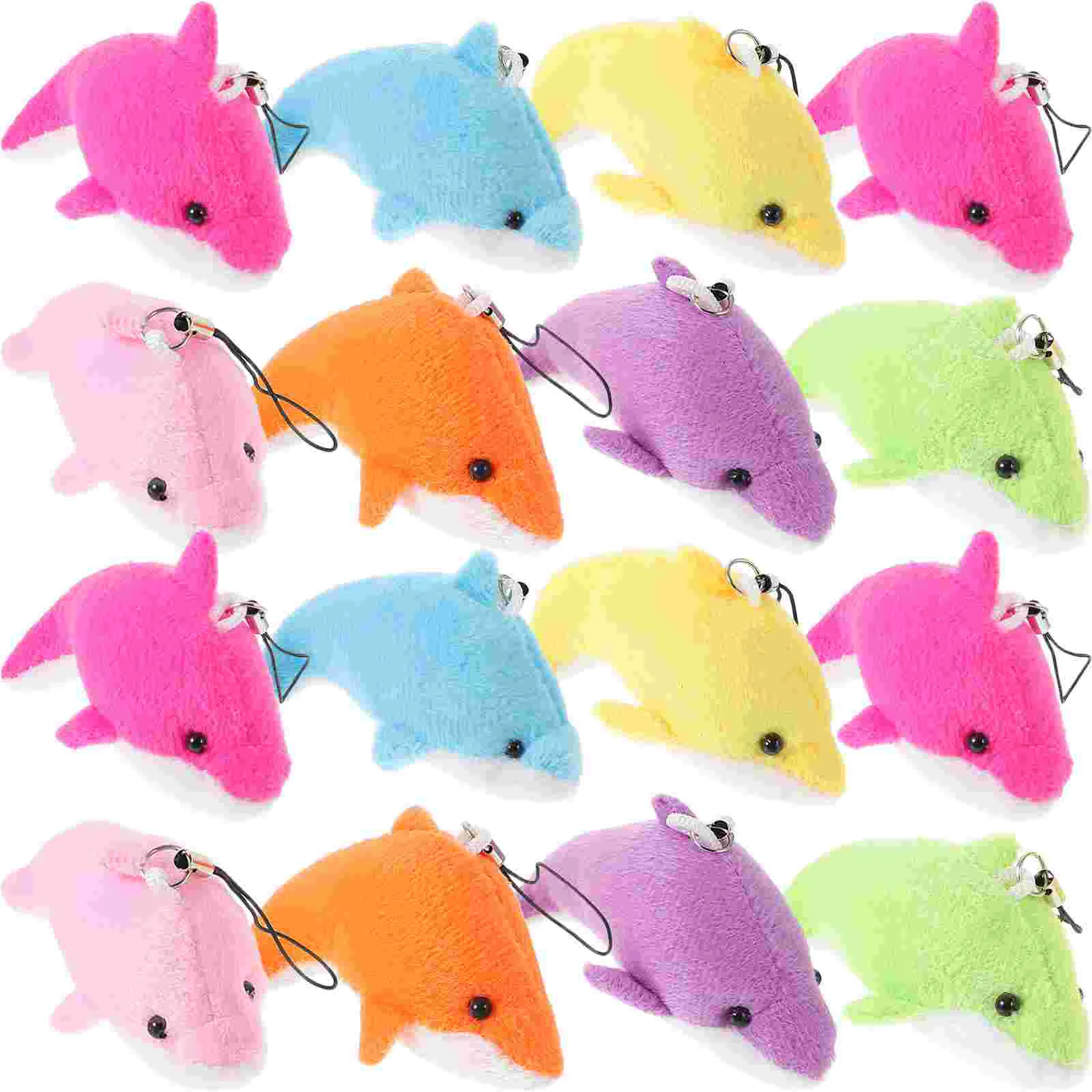 

25 Pcs Plush Toy Stuffed Dolphin Pendant Animal Keychain Schoolbag Pendants Pp Cotton Adorn Dolls