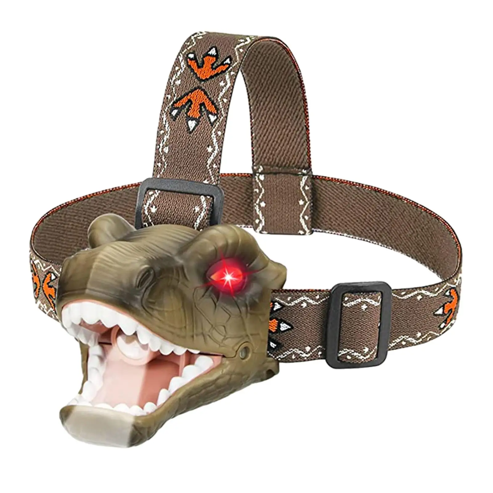 Outdoor Camping Gear Dinosaur Head Lamp Adjustable Headband Portable LED Headlamp For Halloween Kids Birthday Hiking Girls Boys