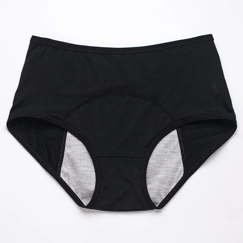 M/L/XL/XXL/3XL/4XL/5XL/6XL Menstrual Underwear Women Period Preventing Lateral Leakage Briefs Plus Size Breathable Mesh Panties