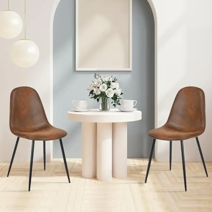 Dining Chairs Comfortable Upholstered Side Seating Armless for Home Kitchen Bedroom Living Room Guest Restaurant Cafe