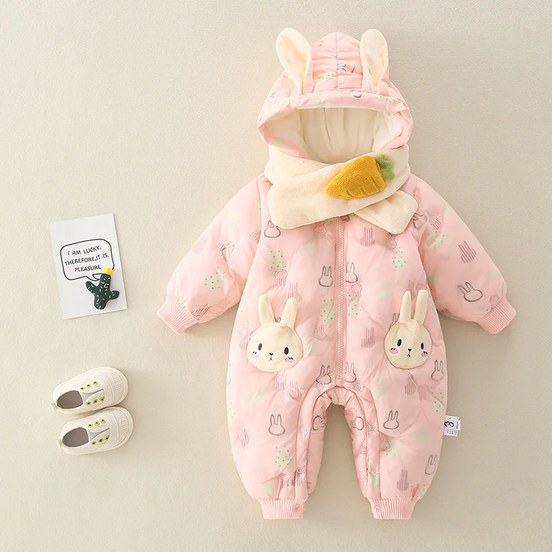 

Baby Jumpsuit Romper Rompers To Go Out Winter Thick Padded Coats Baby Girl Clothes One-pieces Onesie Newborn Overalls