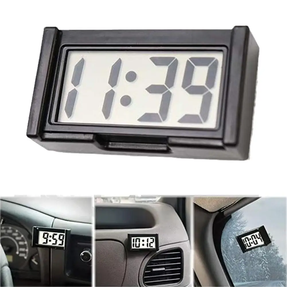 Digital Car Dashboard Clock - Sleek Self-Adhesive Display Accessory