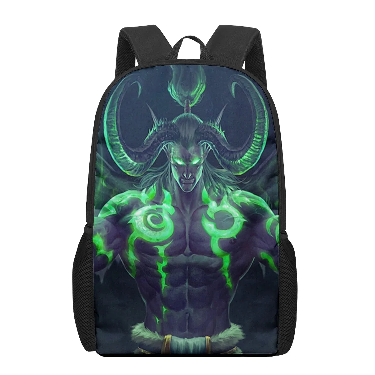 Illidan World of Warcraft 16Inch 3D Print Children School Bags Orthopedic Backpack Kids School Boys Girls Mochila Infantil Child