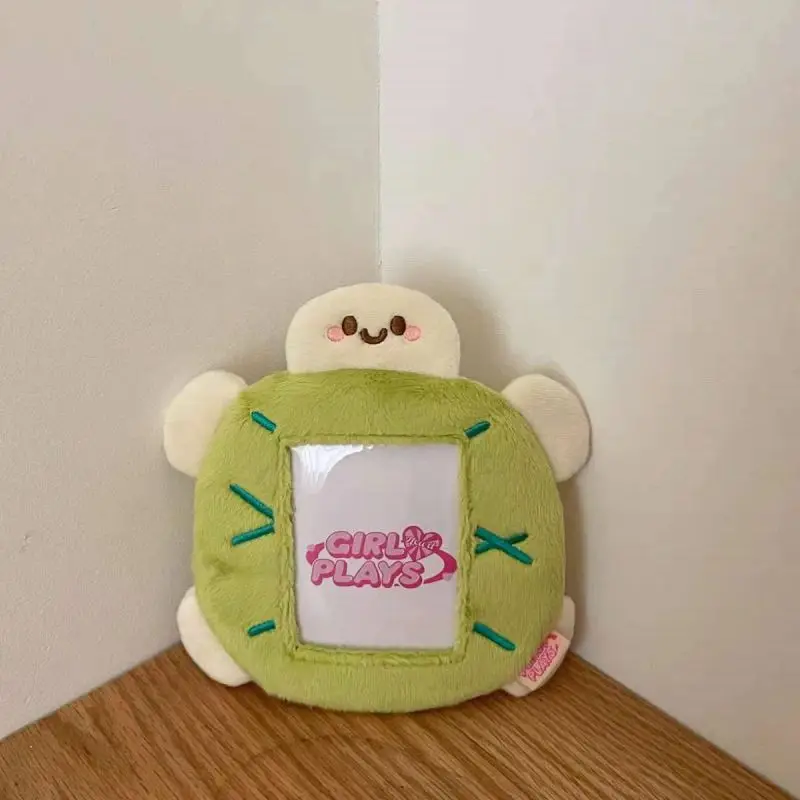 Cartoon Animal Series Plush Keychain 3 Inch Photo Card Holder for Students