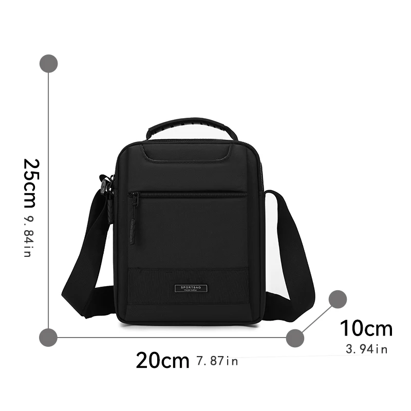 Men's shoulder bag, small cross backpack with adjustable strap, suitable for travel, hiking, cycling, portable single strap - Bl