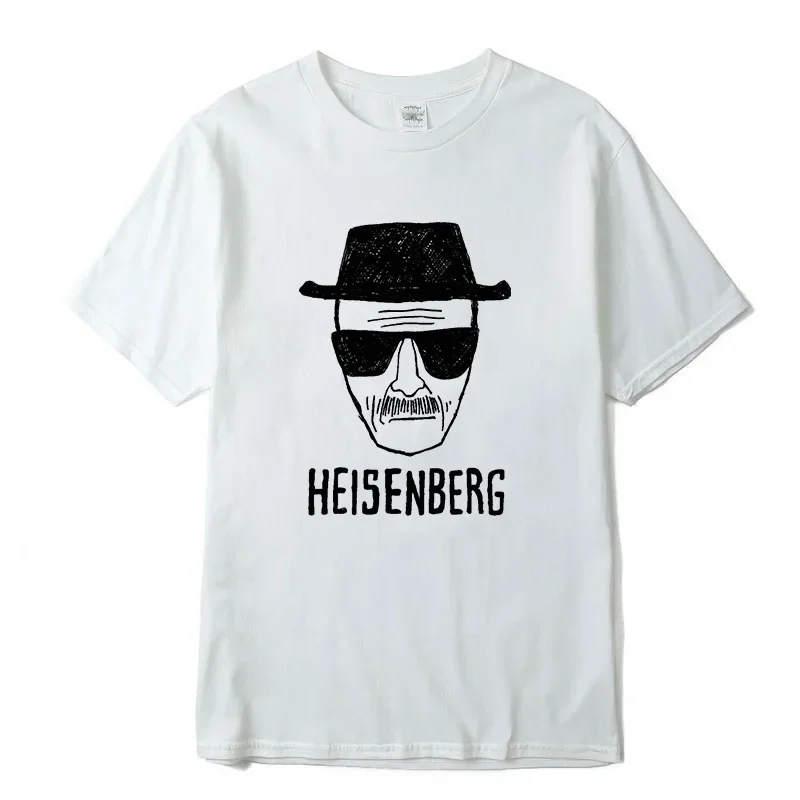 الرجال الموضة رداء علوي غير رسمي جودة قصيرة الأكمام 100% القطن فضفاض هايزنبرغ PrintedTshirt عادية رجالي التي شيرت كول الصيف الرجال التي شيرت