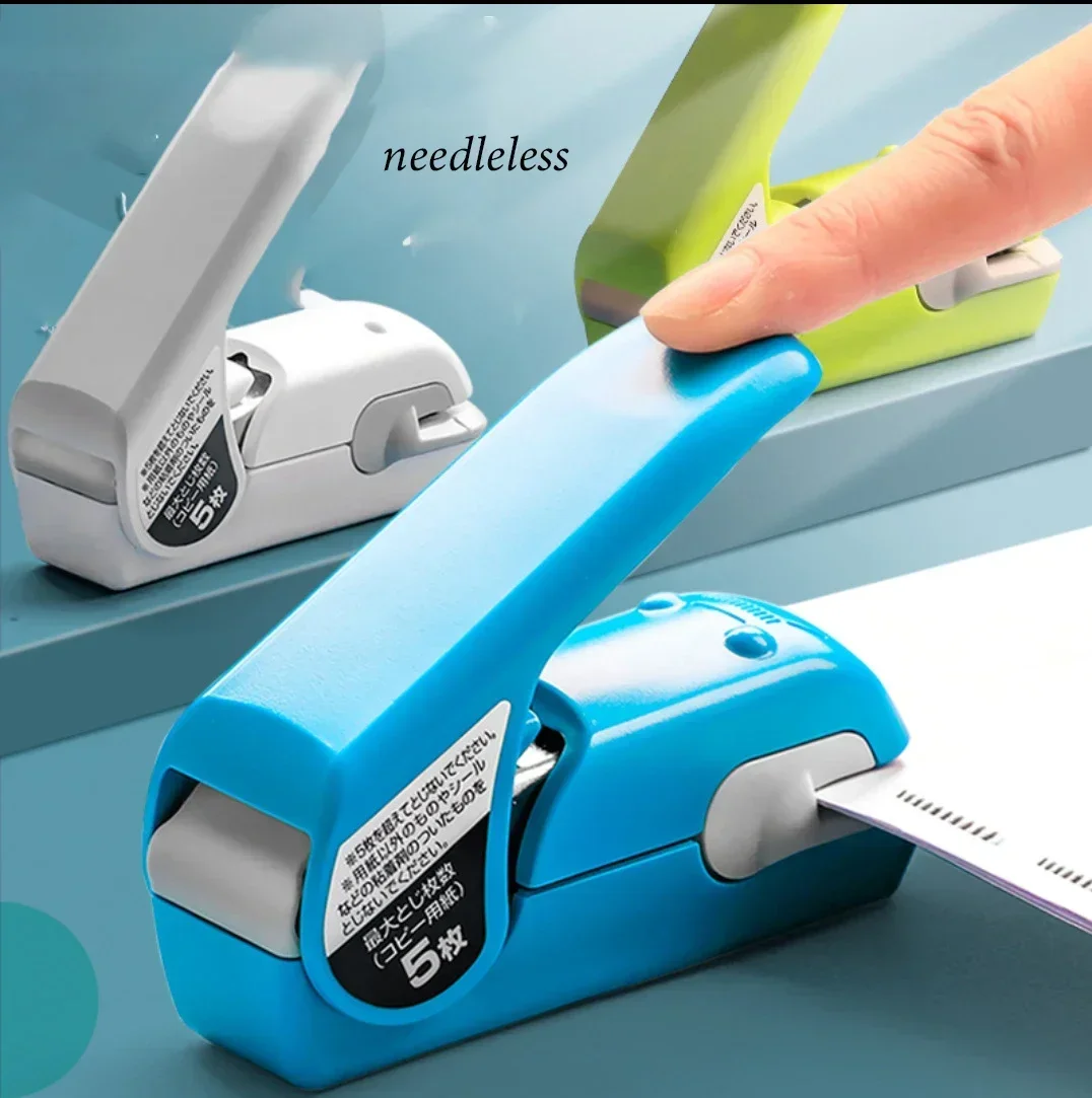 

Finishing Stapler Labor-saving Hand Paper Office Portable Students Needle-free Induc Holding Model Embossed Safe Mini With