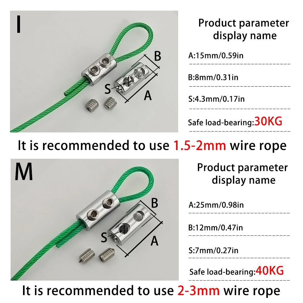 4PCS Adjustable 2mm 3mm Multi-Color PVC Stainless Steel Wire Rope Cable Fastener Kit For Hanging Pictures Bonsai Swings Cameras